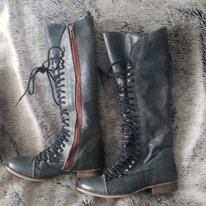 Lace Up Leather Boots